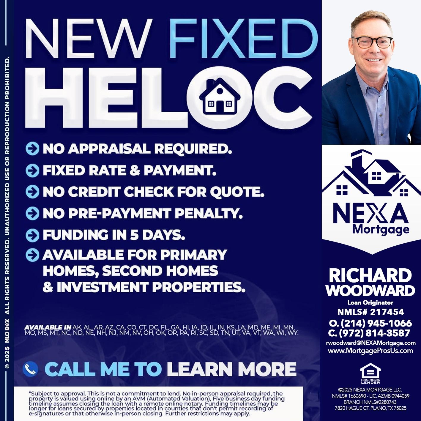 NEW FIXED HELOC - Richard Woodward -Branch Manager