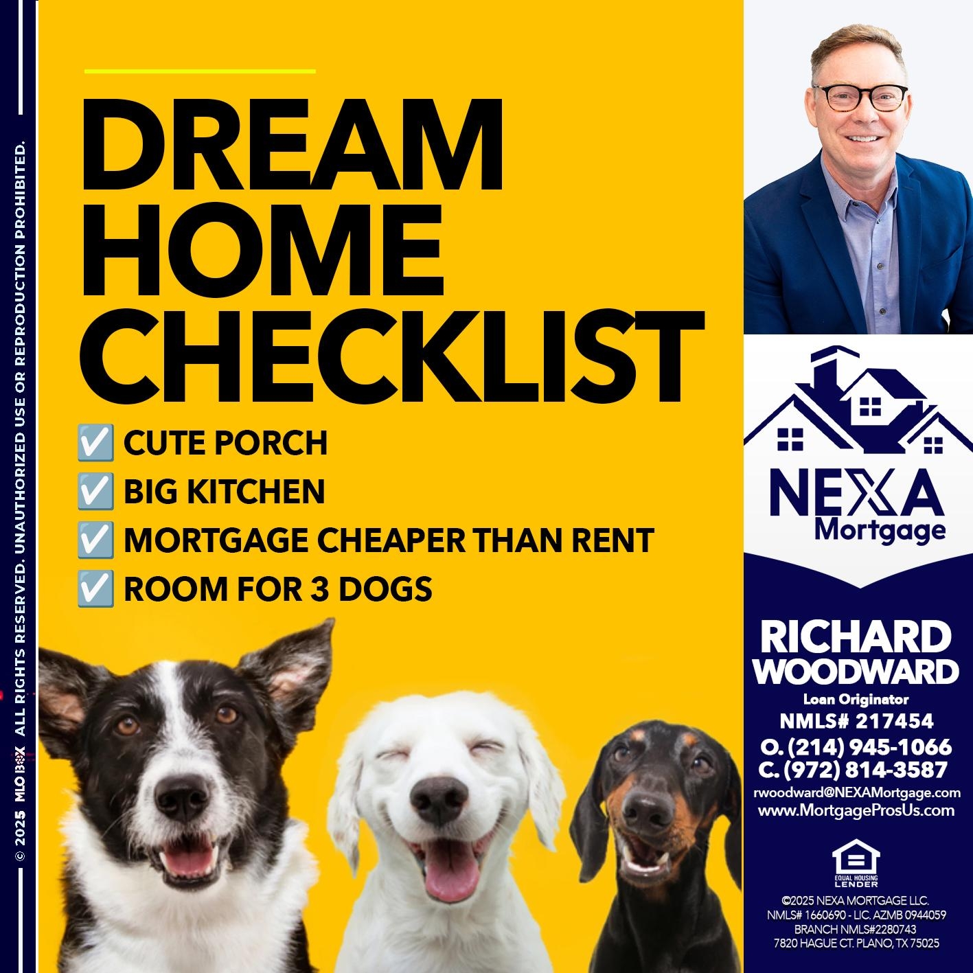 DREAM HOME CHEK LIST - Richard Woodward -Branch Manager