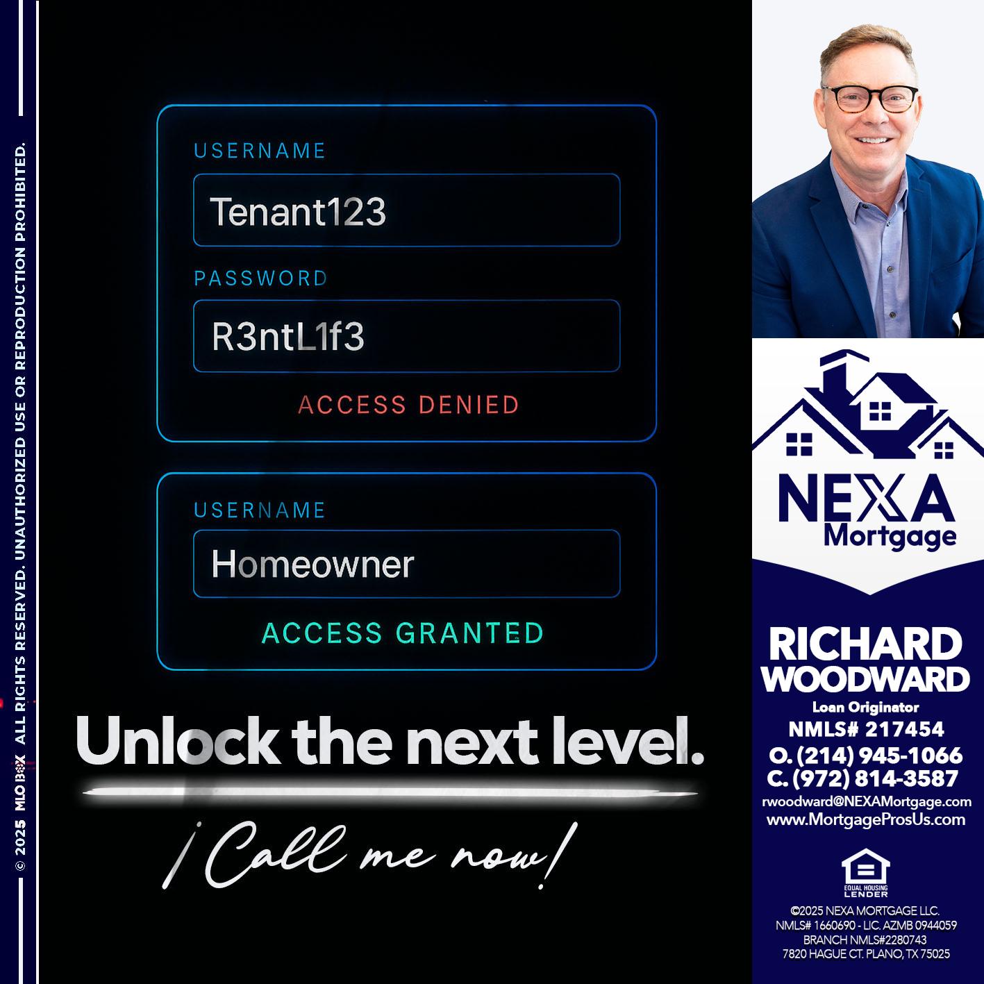 UNLOCK THE NEXT LEVEL - Richard Woodward -Branch Manager