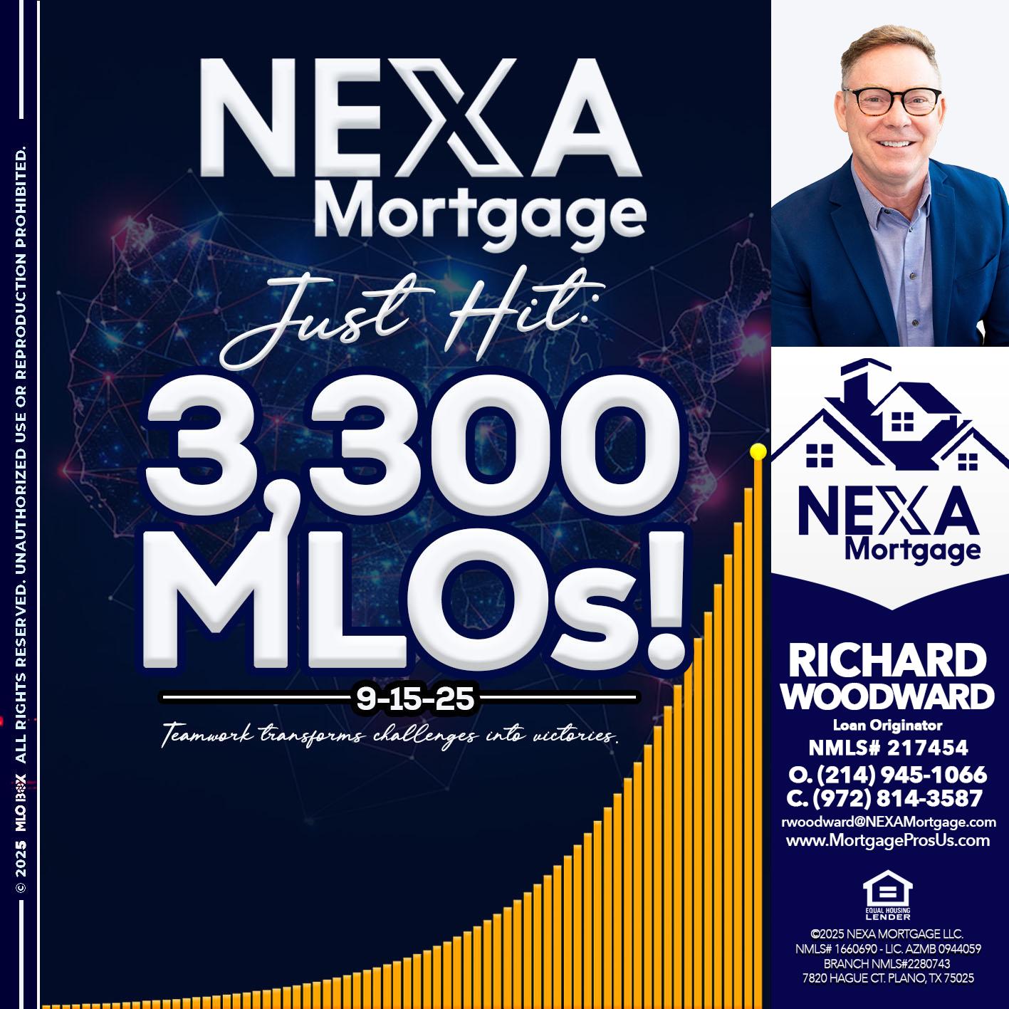NEXA JUST HIT 3300 MLOS - Richard Woodward -Branch Manager