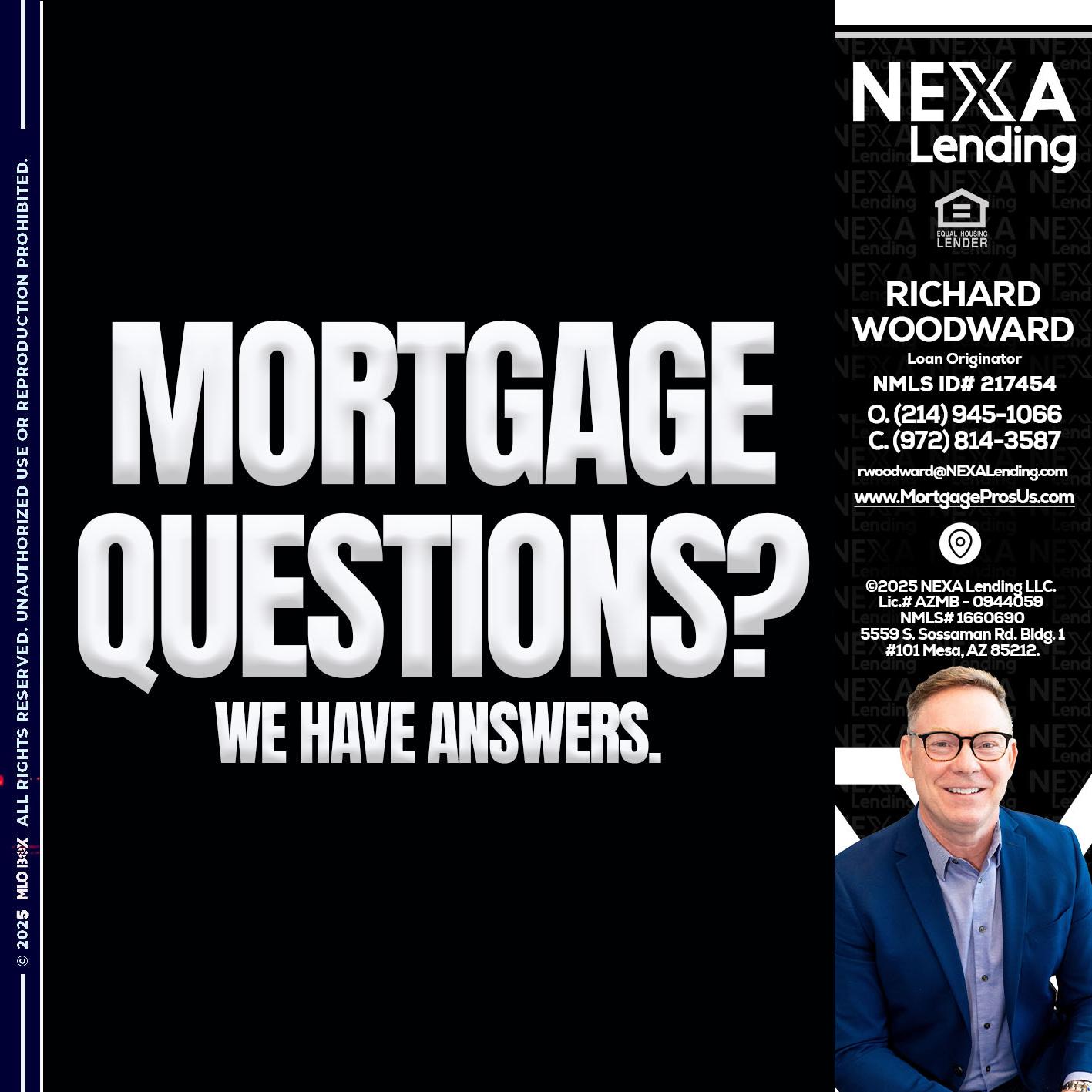 mortgage questions - Richard Woodward -Branch Manager