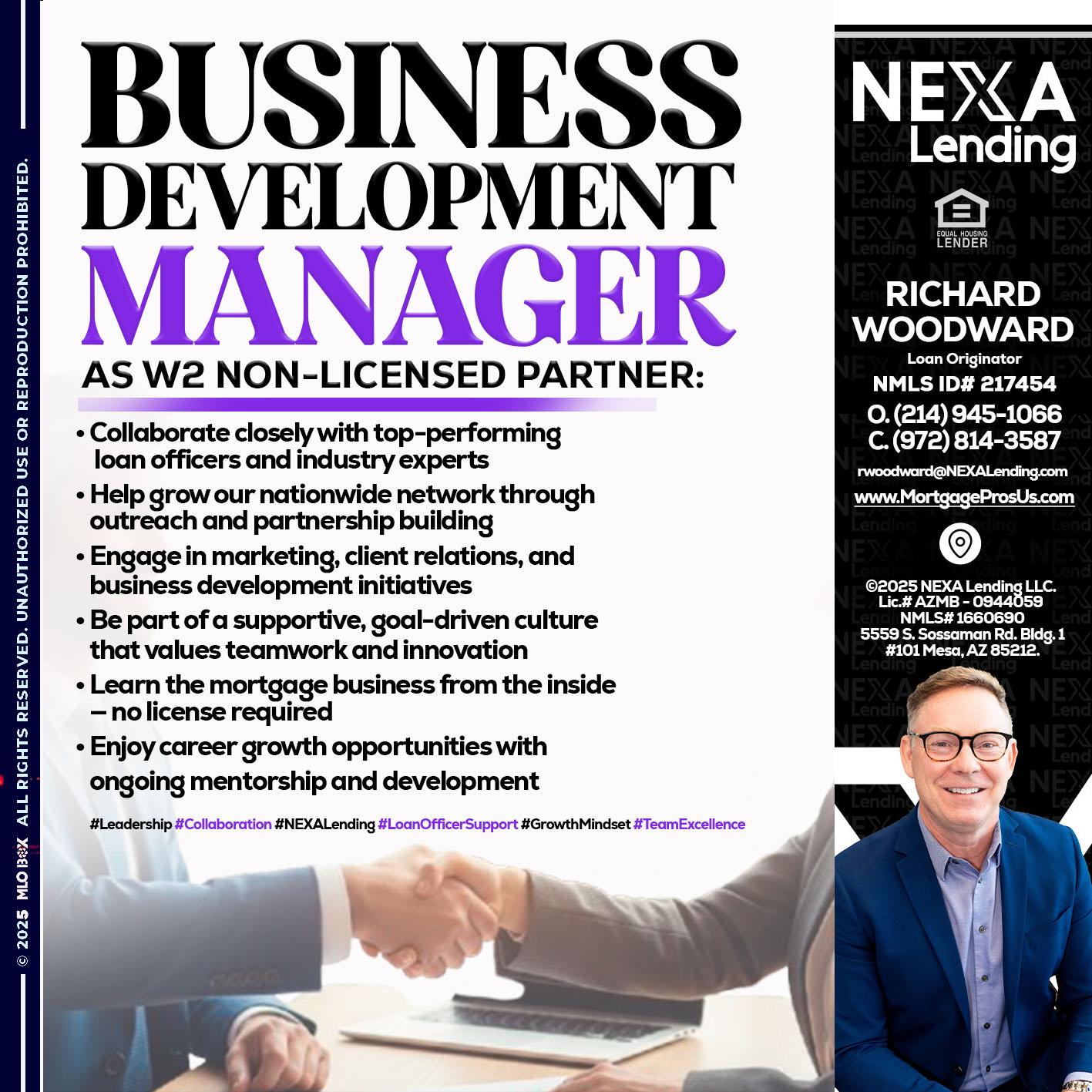 business development - Richard Woodward -Branch Manager