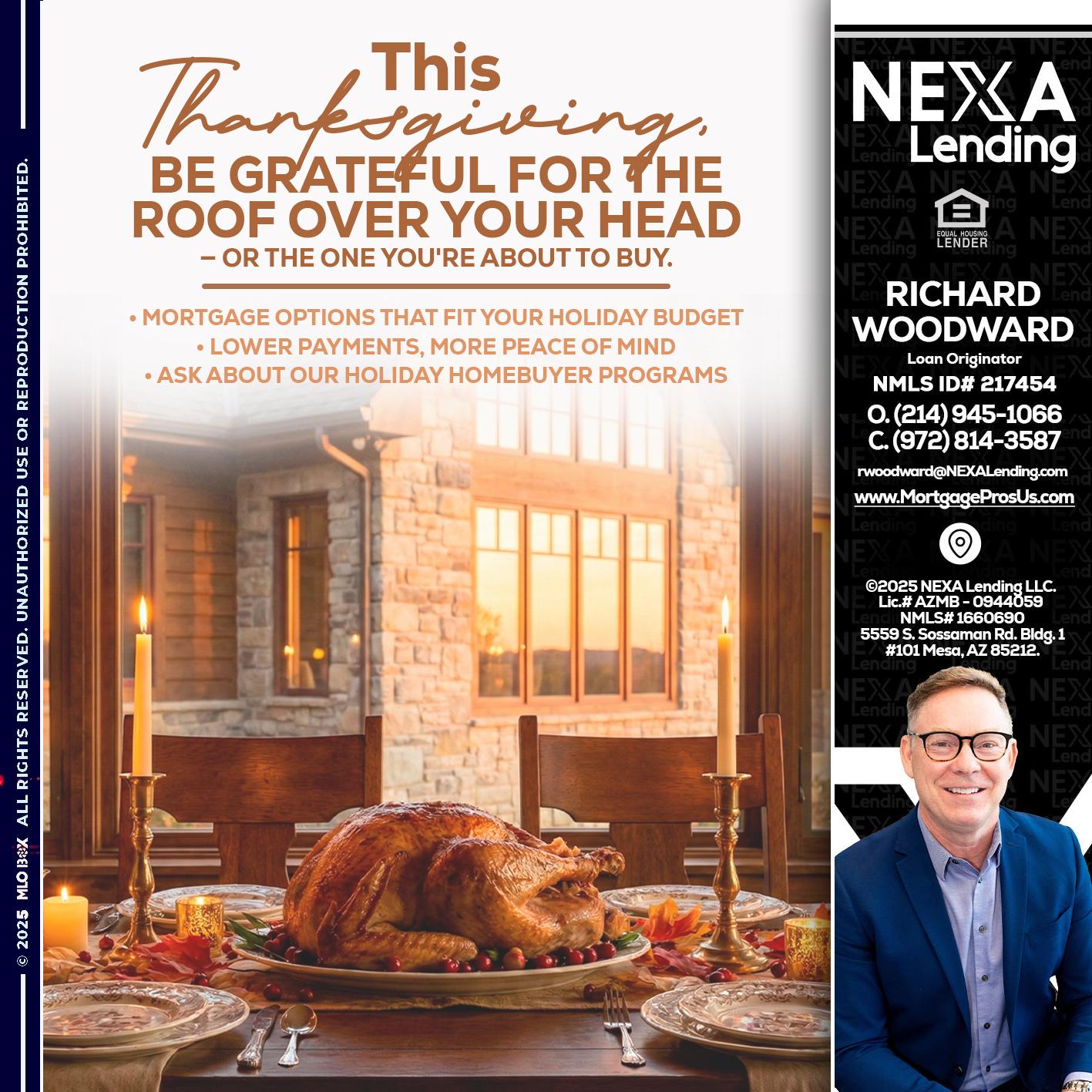 THIS THANKSGIVING - Richard Woodward -Branch Manager