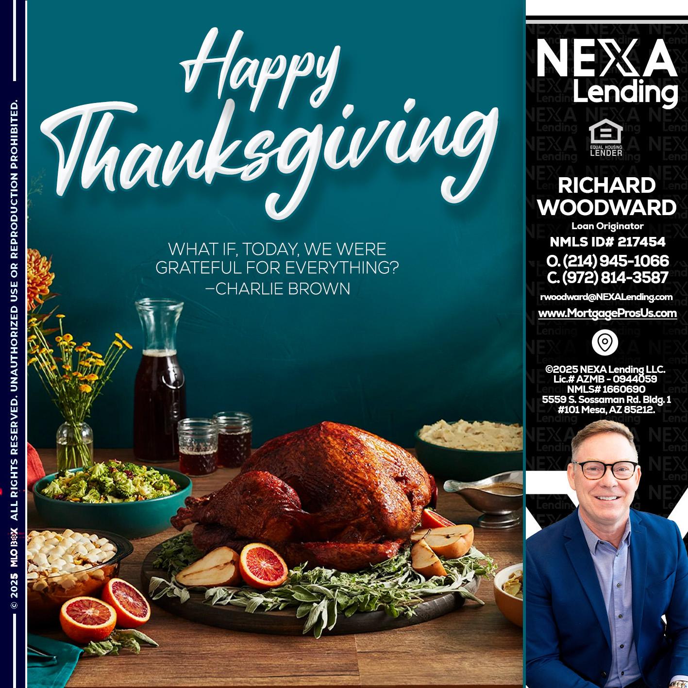happy Thanksgiving - Richard Woodward -Branch Manager