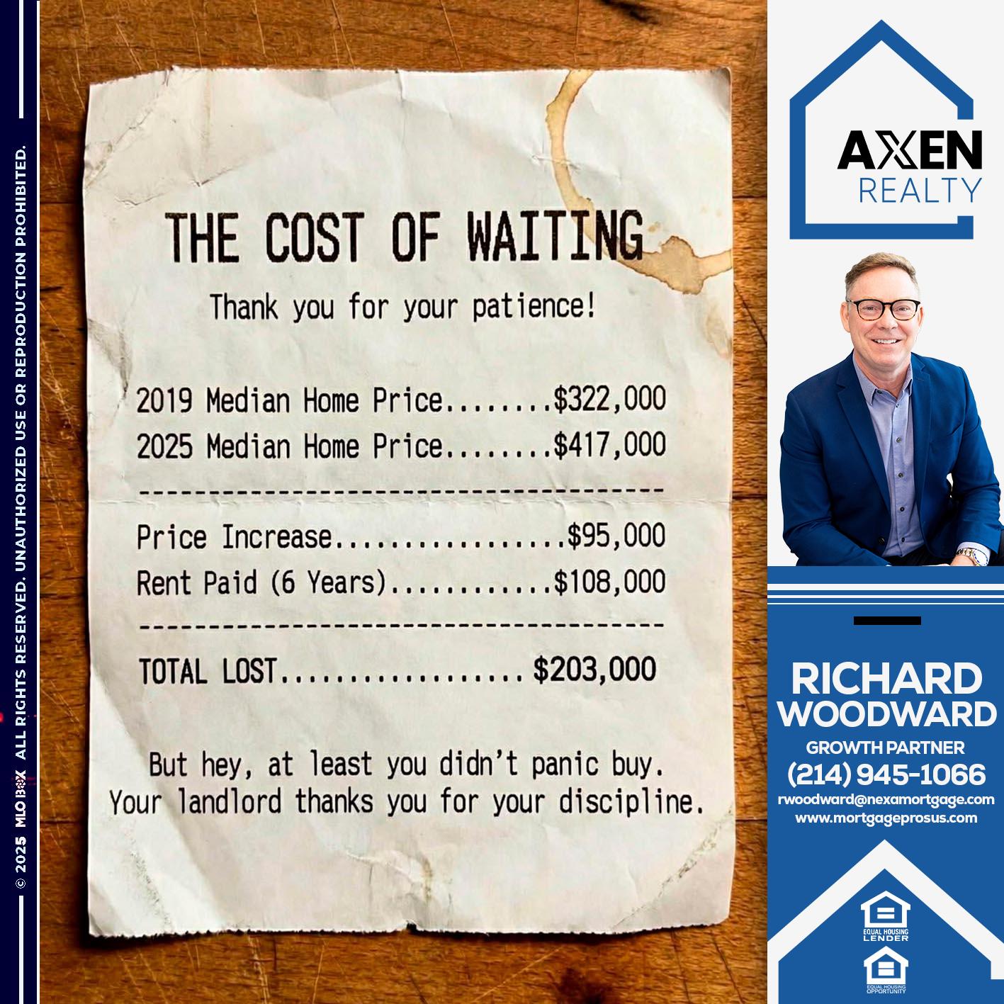 the cost of waiting - Richard Woodward -Branch Manager