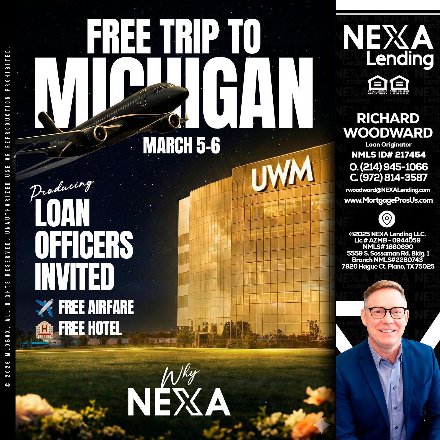 free Michigan trip - Richard Woodward -Branch Manager