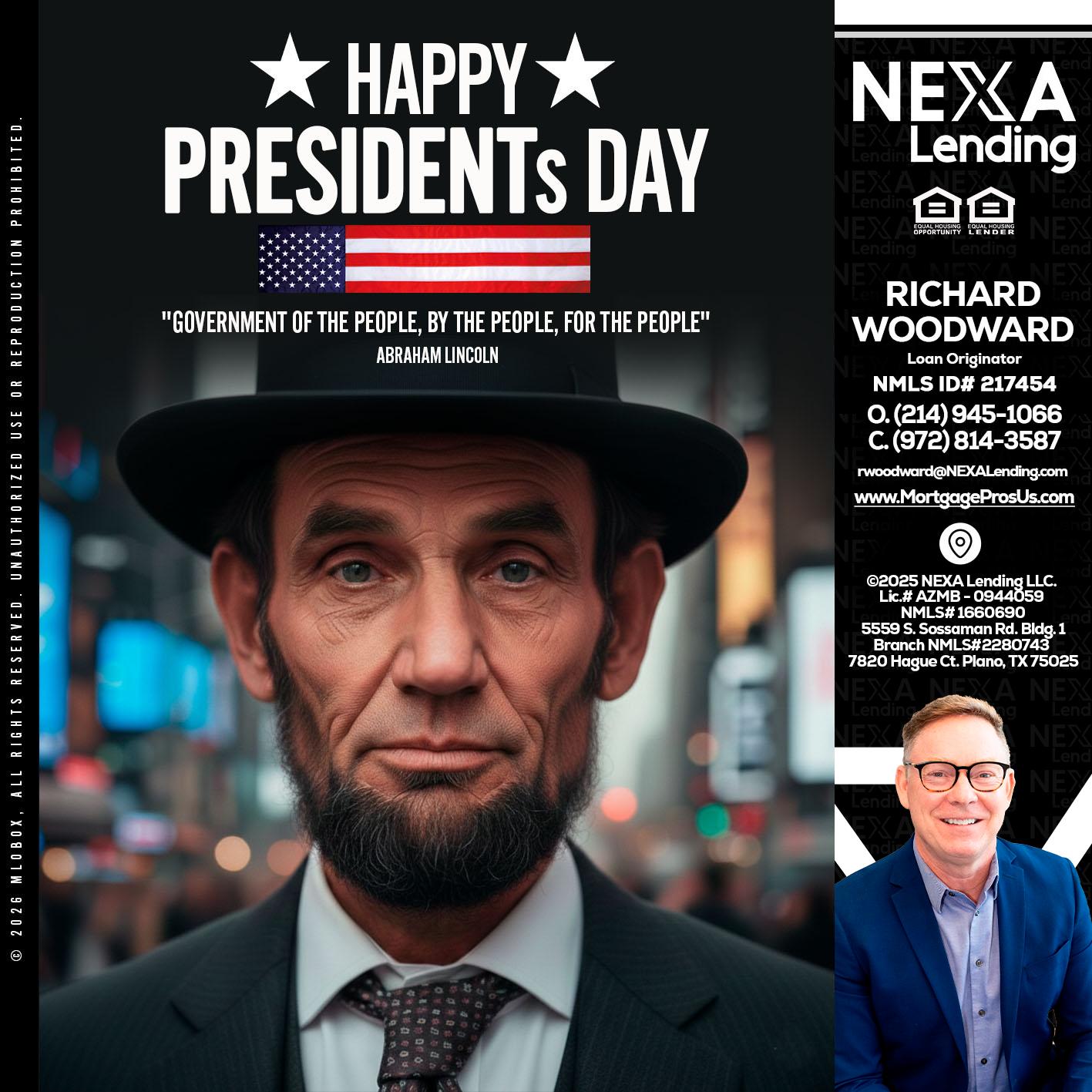 PRESIDENTS DAY - Richard Woodward -Branch Manager