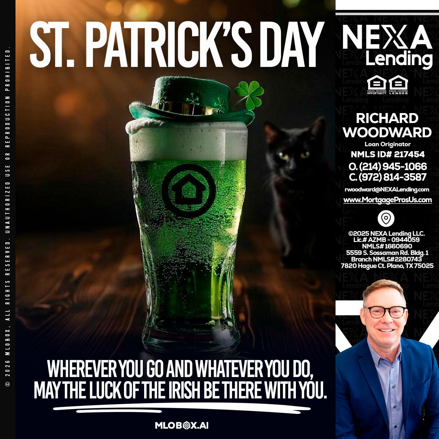 st. Patricks day - Richard Woodward -Branch Manager