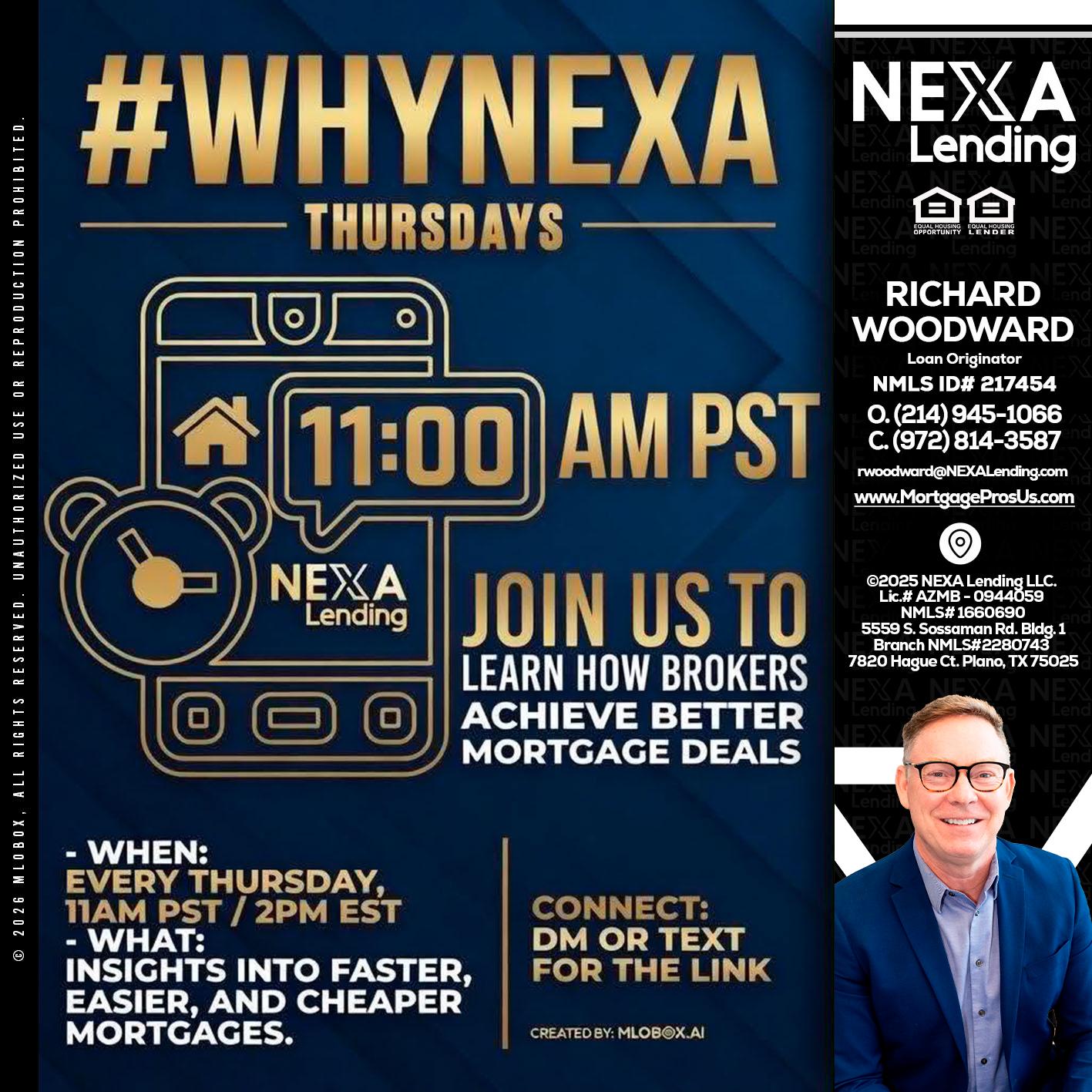 WHY NEXA THURDAYS - Richard Woodward -Branch Manager