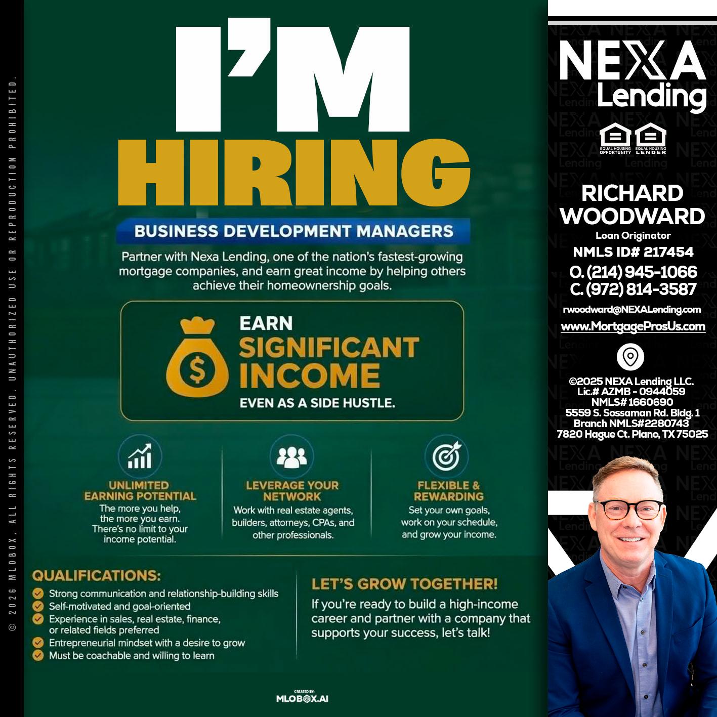 IM HIRING - Richard Woodward -Branch Manager