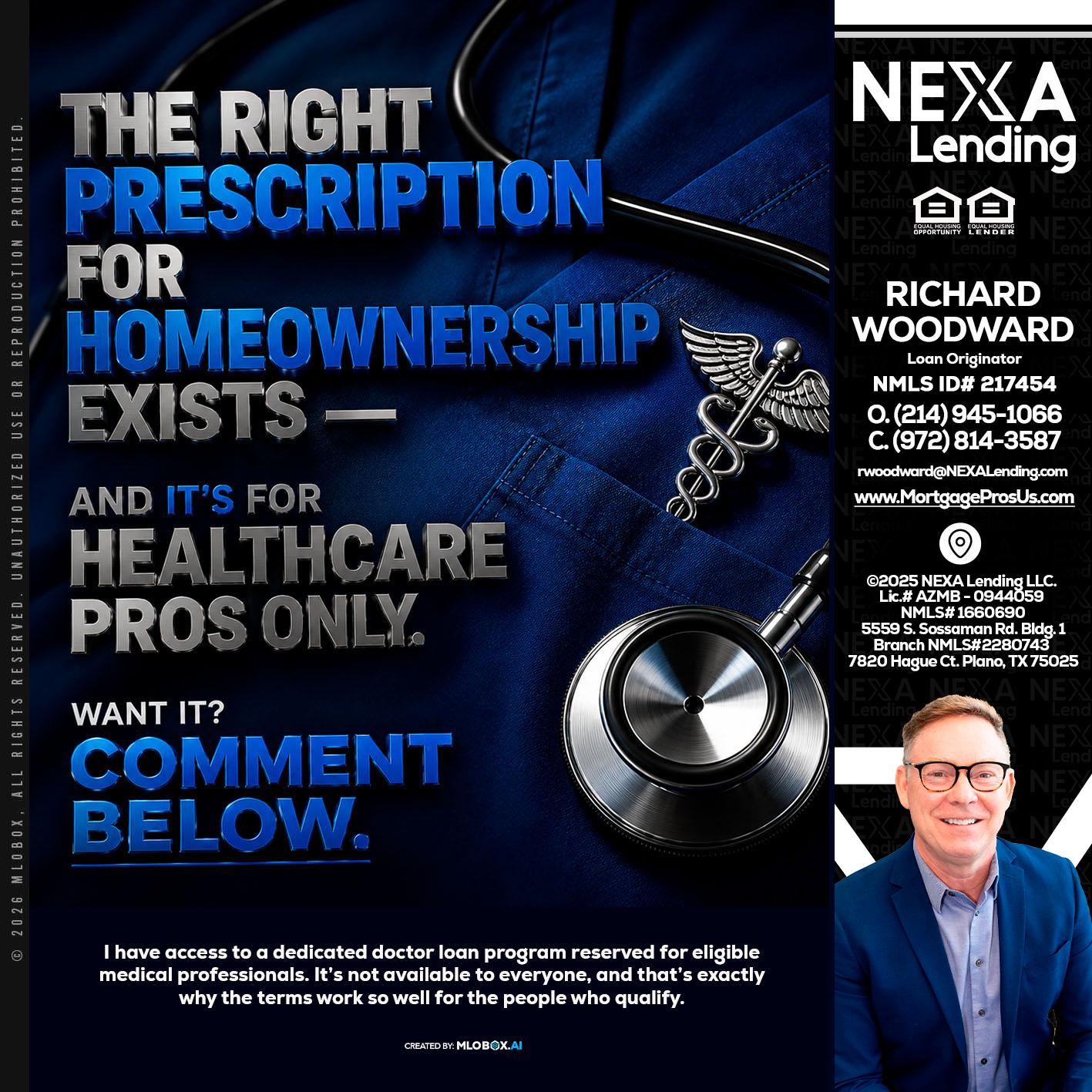THE RIGHT PRESCRIPTION - Richard Woodward -Branch Manager