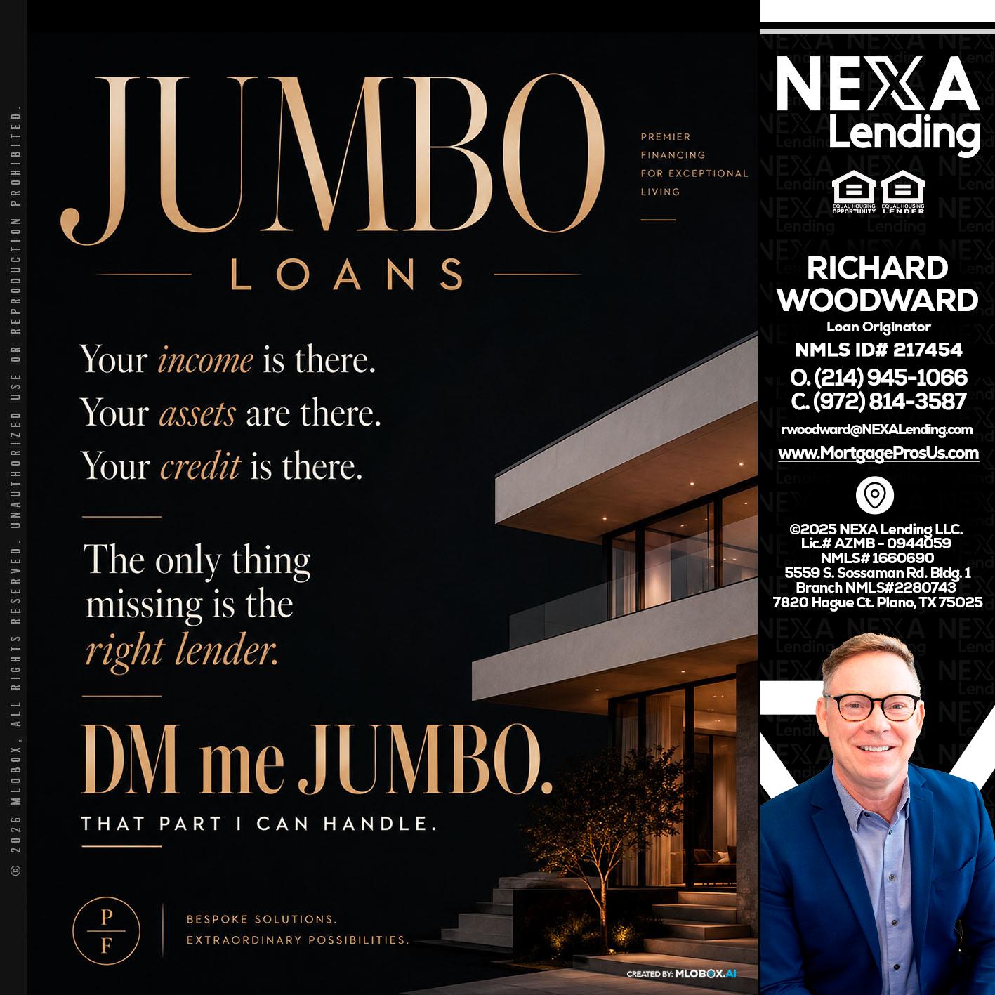 JUMBO LOANS - Richard Woodward -Branch Manager