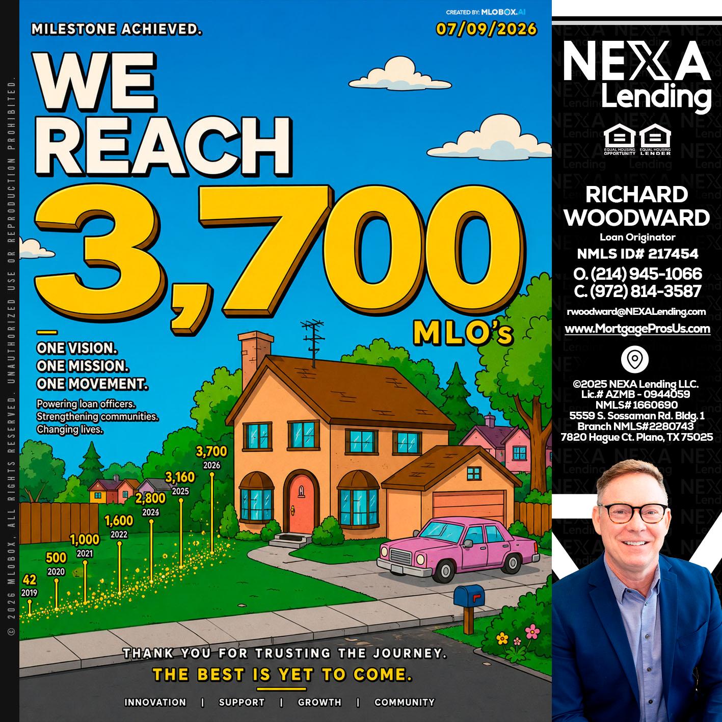 3,700 MLO's - Richard Woodward -Branch Manager