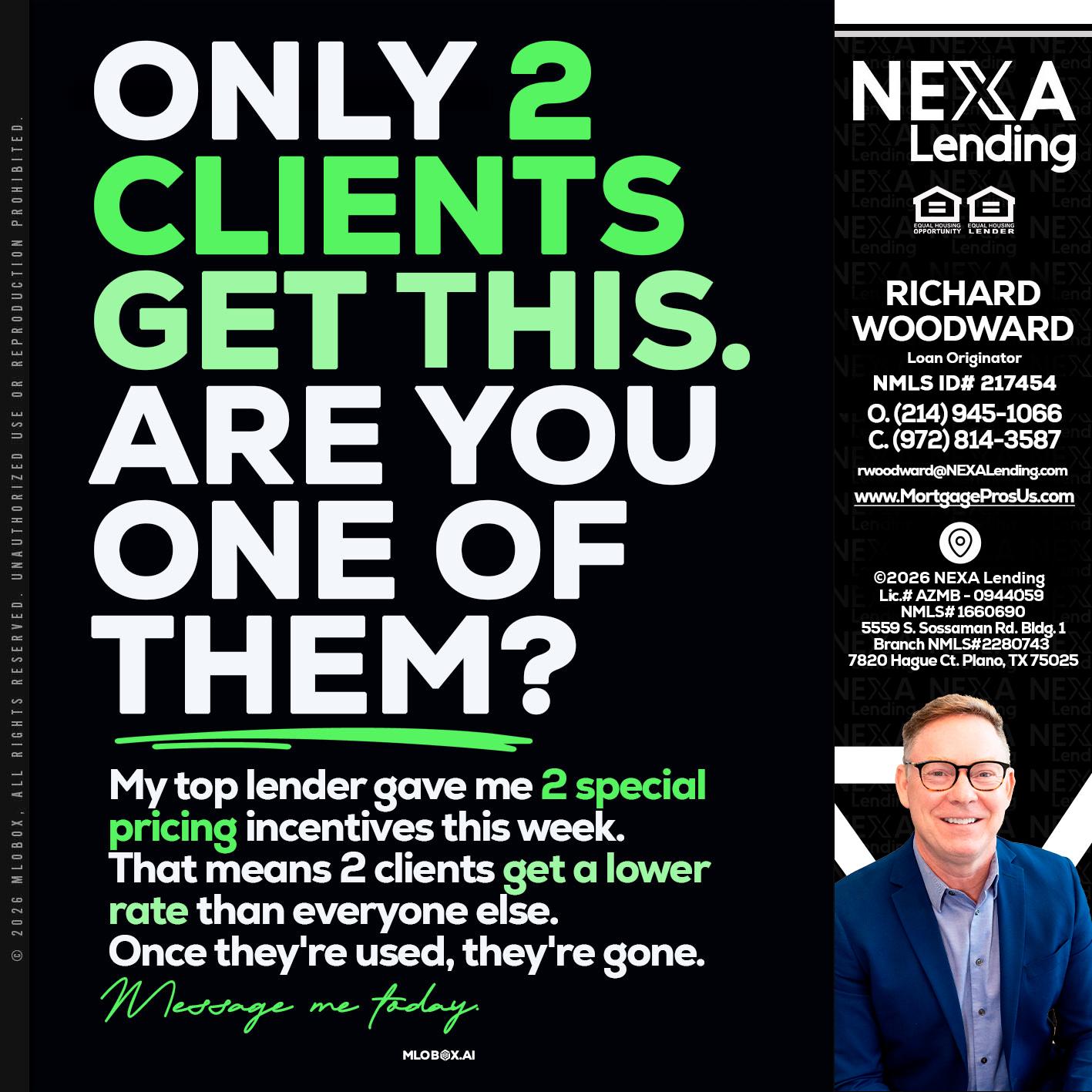 ONLY 2 CLIENTS - Richard Woodward -Branch Manager