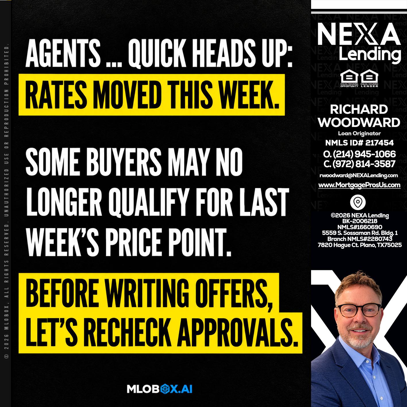 AGENTS QUICK - Richard Woodward -Branch Manager