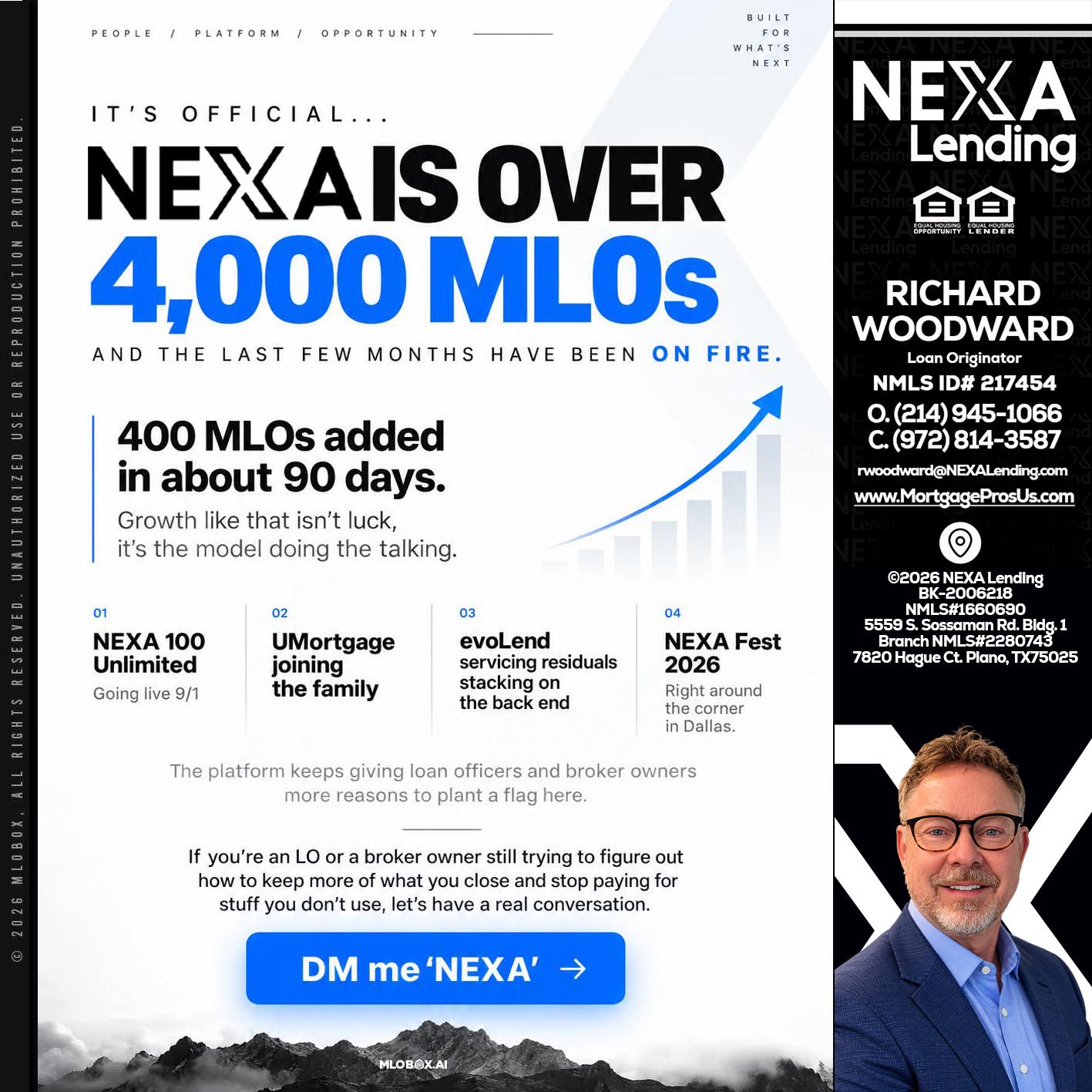 NEXA IS OVER 4000 MLOs - Richard Woodward -Branch Manager